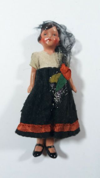 Vintage Bisque Doll With Movable Arms And Legs,  3.  25 " Germany