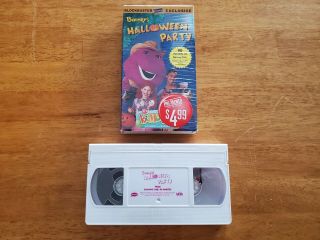 Rare Blockbuster Exclusive Barney Vhs Halloween Party In Shrink