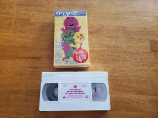 Rare Blockbuster Exclusive Barney Vhs Play And Learn In Shrink Lyrick