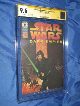 Star Wars Dark Empire Preview 1 Cgc 9.  6 Ss Signed By Dave Dorman Rare 1996