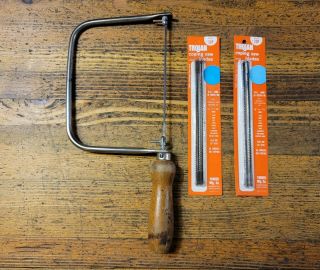 Antique Tools Fine Woodworking Millers Falls Coping Saw W/ Nos Parker Blades☆us