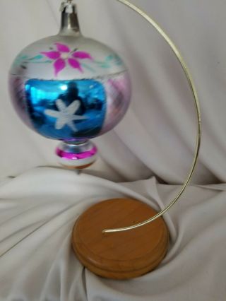 VINTAGE ANTIQUE VERY LARGE 1930 ' S/40 ' S GLASS CHRISTMAS BAUBLE - 2