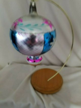 VINTAGE ANTIQUE VERY LARGE 1930 ' S/40 ' S GLASS CHRISTMAS BAUBLE - 3
