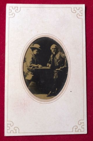 Rare Buffalo Bill Cody & Pawnee Bill Wild West Show Tintype Photograph Photo