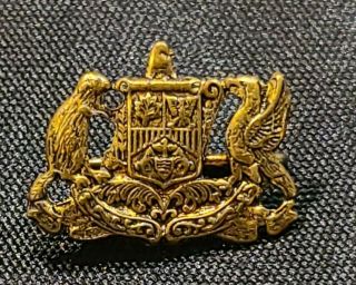 Vintage Stetson Metal Beaver/bird Coat Of Arms Brass.  5 " Pin Hat Lapel Rare