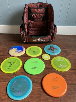 Dynamic Discs Glass Blown Open Disc Golf Bag (rare) And Discs