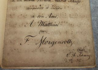 ANTIQUE 1832 RARE HAND WRITTEN SHEET MUSIC VARIATIONS VIOLIN FRANZ MORGENROTH 2