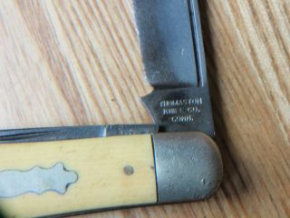 Antique Thomaston Knife Co Conn.  Yellow Plastic Handle Jack Knife 1887 - 1930 PARTS 3