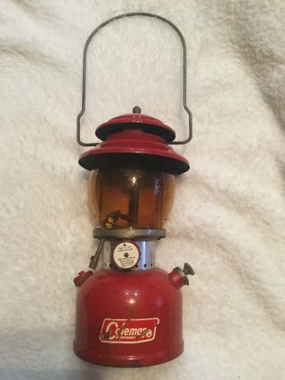 Rare Amber Globe Red Coleman 200a Sunshine Night Lantern Single Mantle