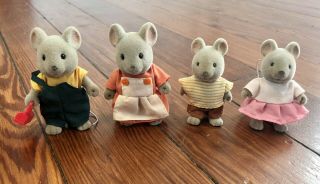 Rare 1980s Vintage Tonka Maple Town Mouse Family Figures Calico Critters