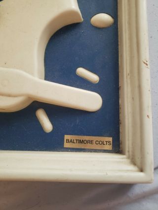 vintage very rare Baltimore colts wall clock corner cracked some wear 3