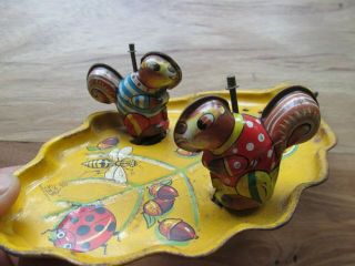 ANTIQUE TOYS TIN PLATE SQUIRRELS MADE IN JAPAN TOYS T P S 3
