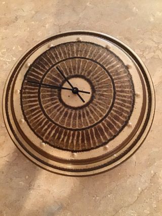 Rare Wishon Harrell Stoneware Pottery Clock Muncie,  Indiana Studio