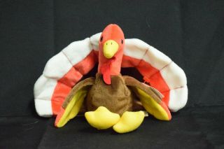 Rare Ty Beanie Baby " Gobbles " The Turkey 1996 Retired With Tag (blowout)
