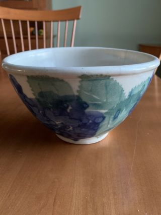 Chatham Pottery Mixing Bowl Cape Cod Hydrangeas Hand Painted 7 " Usa Rare Find