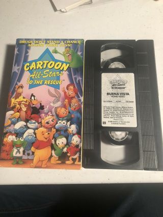 Cartoon All Stars To The Rescue 80s Anti Drugs Oop Vhs Rare Htf