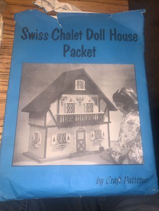 Rare Vtg Swiss Chalet Doll House Packet Craft Patterns Kit 1185 1186 Neely Hall