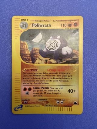 Rev Holo Rare Poliwrath 26/144 Skyridge Set Pokemon Card