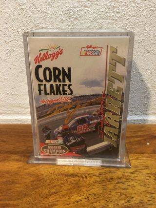 Nascar Dale Jarrett Mini Kellogg’s Corn Flakes Box With 24k Gold Signature Rare