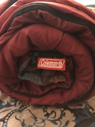 Vintage 1980’s Coleman Sleeping Bag Red Plaid Flannel