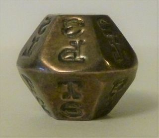 Antique Sterling Silver - Dodecahedron " Put & Take " Dreidel