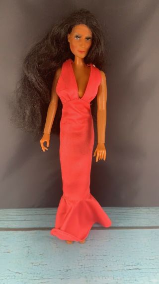 Vintage 1975 Mego Corp Cher 12 " Doll W/ Dress