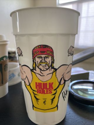 Vintage Wwf Hulk Hogan - Hulk Rules - Plastic Cup - 32oz - 1989 - Rare