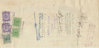 CYPRUS - EGYPT Rare Ottoman Bank Transfer Tied 2 p.  as Revenue Limassol 1947 3
