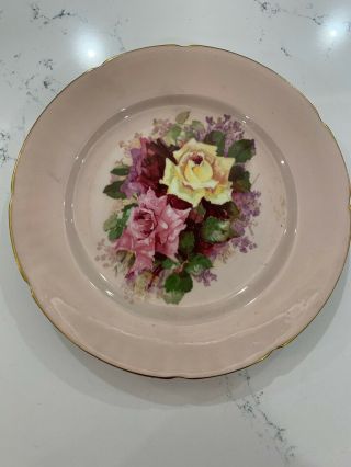 Rare Triple Rose Hand Painted Stanley Bone China England Plate