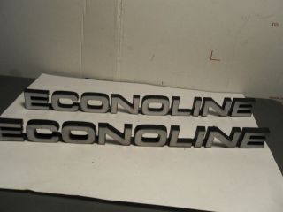 Two 1983 - 91 Ford Econoline Side Fender Emblem Badge Logo Script Symbol Oem