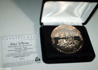 Rare Walt Disney World Official Opening Oct 1971 Medallion Coin Le 455 Of 1971