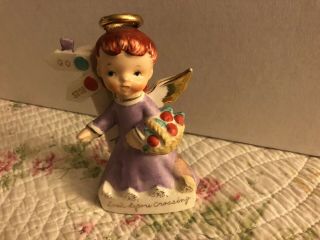 Vintage Angel With Railroad Crossing Sign Rare Cute