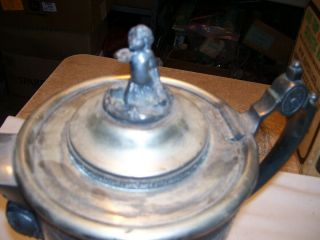 Antique 1860 ' s Civil War Era Silverplate Redfield & Rice NY Pitcher Coffee Pot 2