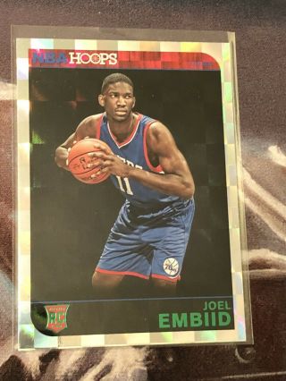 Joel Embiid Rc 76ers 2014 - 15 Hoops Green Foil 263 Sp Rc Rare Rookie Card
