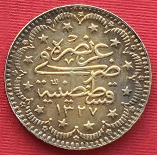 Turkey TÜrkei Ottoman Islamic 5 Kurush Mohamed V 1327/3 Ah (su - R6) Top,  Rare