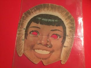 Very Rare Vintage Halloween 1950s Premium Cereal Box Cut Out " Eskimo " Mask