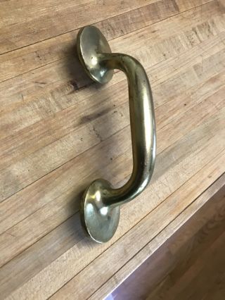Vintage Large Solid Brass Entry Door Handle Pull W/patina 8” Heavy Brass