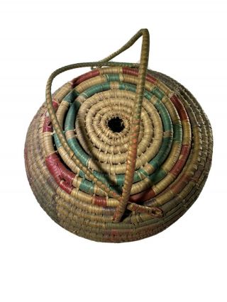 Native American Basket With Lid Berry Nut Collector Rare American Indian Art