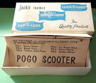 Vintage Pogo Scooter Fishing Lure Empty Box & Insert Jack 