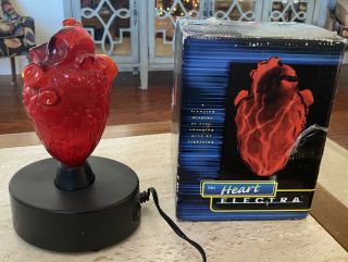 Rare Lumisource Red Human Heart Mini Electra Plasma Lamp Glass Art Scientific
