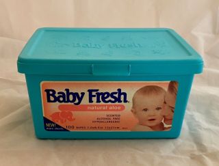 Vntg 1994 Scott Baby Fresh Aloe Diaper Wipes Wipe Container Rare Prop Staging 10