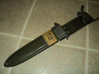Extremely Rare Short Us Military Issue Wwii M8 Bayonet Scabbard M3 Us B.  M.  Co