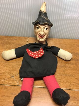Vintage Rare 1965 Knickerbocker Winnie Witch Stuffed Toy Rubber Face Doll - 14”