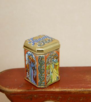 Vintage Bodo Hennig Metal Tea Tin Dollhouse Miniature 1:12 2