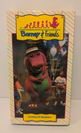 Vtg Vhs Barney & Friends: Carnival Of Numbers Rare Time Life Video Cassette
