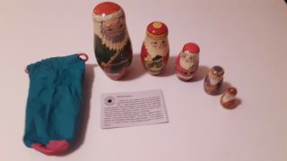 Santa Claus Nesting Dolls,  Painted Set Of 5,  Smithsonian Gift Shop