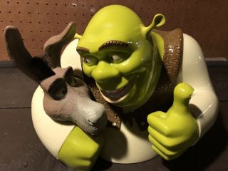 Shrek And Donkey Movie Talking Cookie Jar Rare 2004 Storage Container