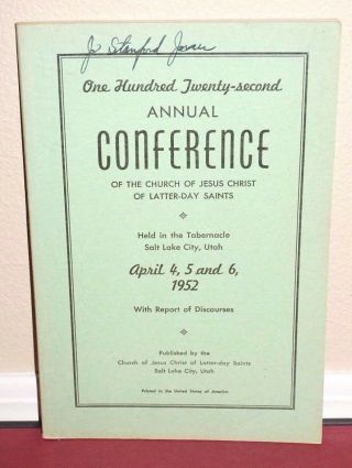 General Conference Report Lds Mormon Church April 1952 Vintage Rare Pb