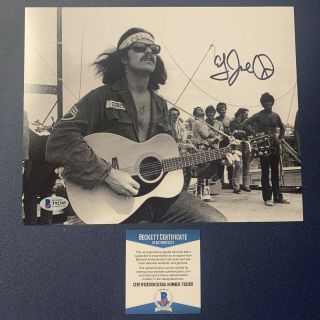 Country Joe Mcdonald Signed 8x10 Photo Autographed Woodstock Singer Rare Bas