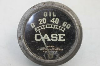 Vintage Ji Case Tractor Engine Oil Pressure Gauge Black White Part - A8